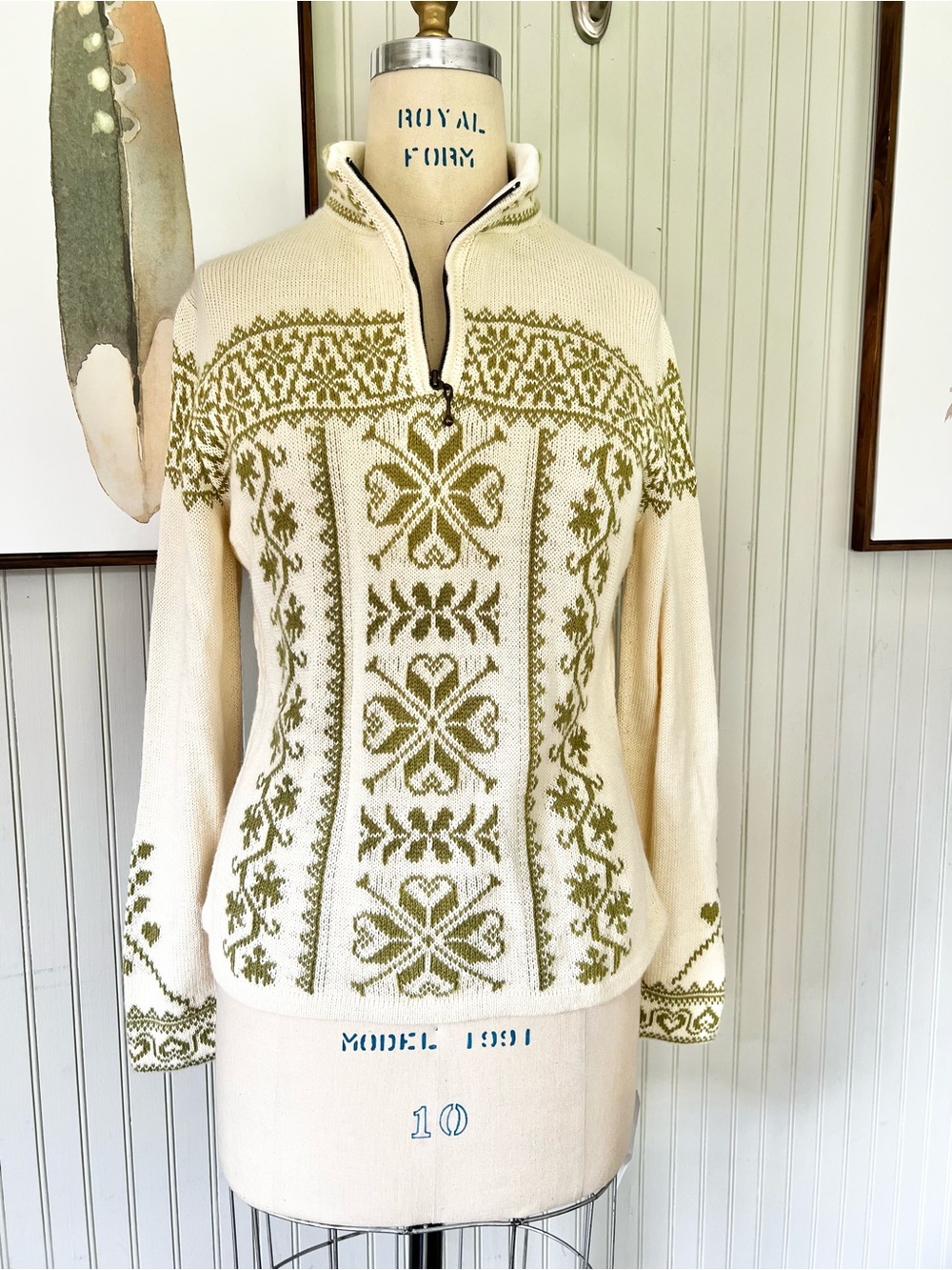Alpaca Imports New Cream Aspen Ski 1/2
Zip Sweater